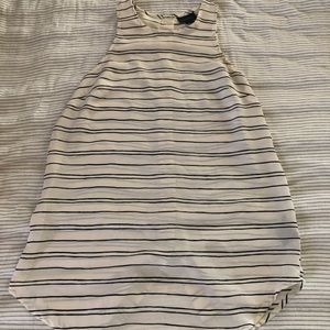 white and black striped tank